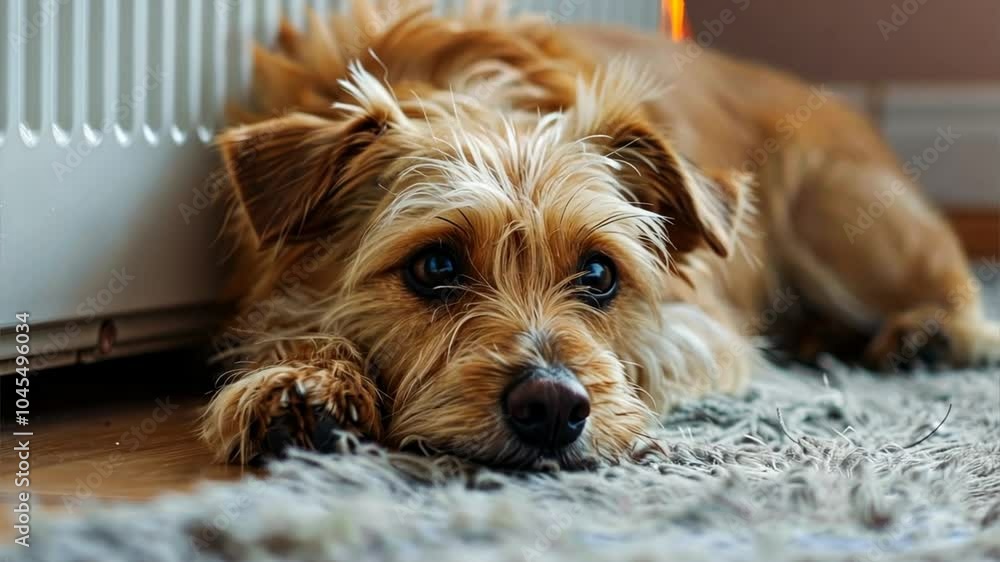 Cozy Indoor Moments Relaxed Dog on Soft Rug, Showcasing Furry Warmth and Peaceful Atmosphere at Home Cozy Indoor Moments Relaxed Dog on Soft Rug, Showcasing Furry Warmth and Peaceful Atmosphere at Home
