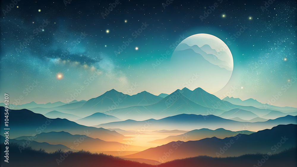 Serene celestial landscape background with rolling hills and distant mountains under a bright moon, reflecting the peacefulness of Zhongqiu celebrations
Serene celestial landscape background with rolling hills and distant mountains under a bright moon, reflecting the peacefulness of Zhongqiu celebrations