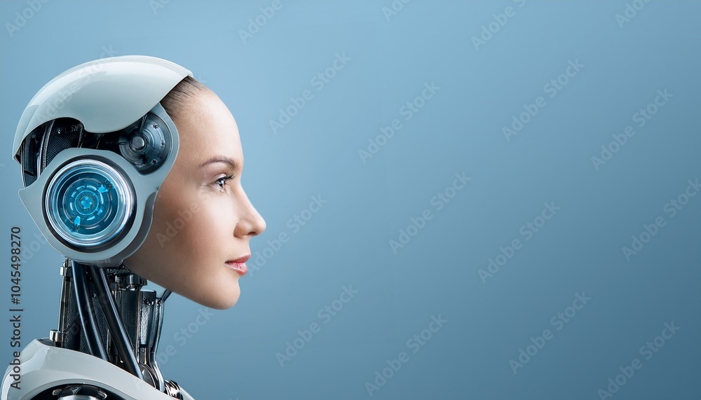 humanoid robot isolated on solid background humanoid robot isolated on solid background