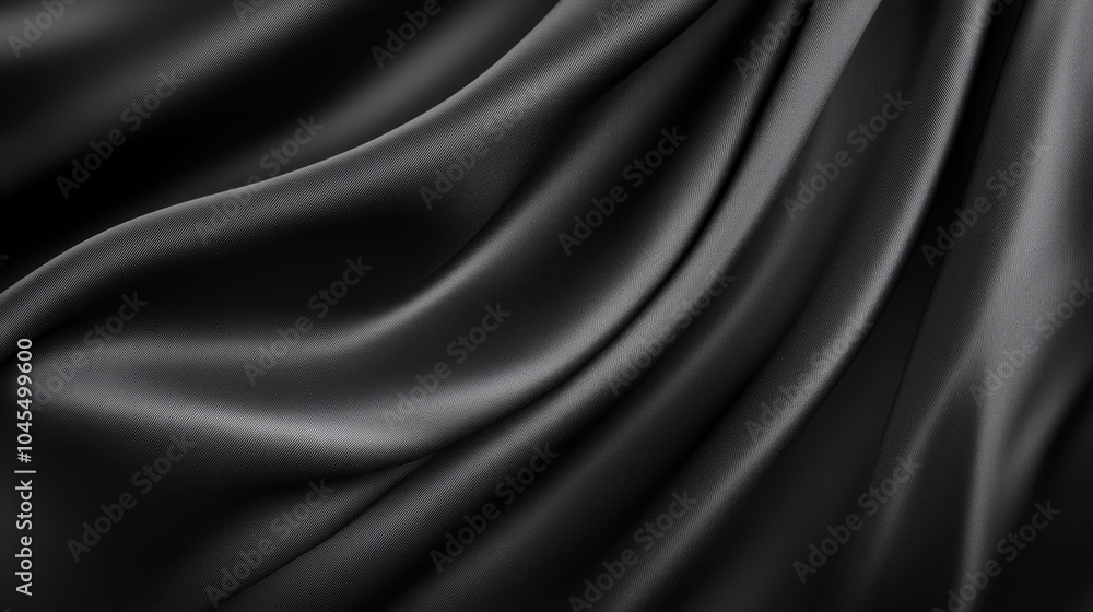 A detailed close-up of elegant, flowing black fabric showcasing its smooth texture and intricate folds. A detailed close-up of elegant, flowing black fabric showcasing its smooth texture and intricate folds.