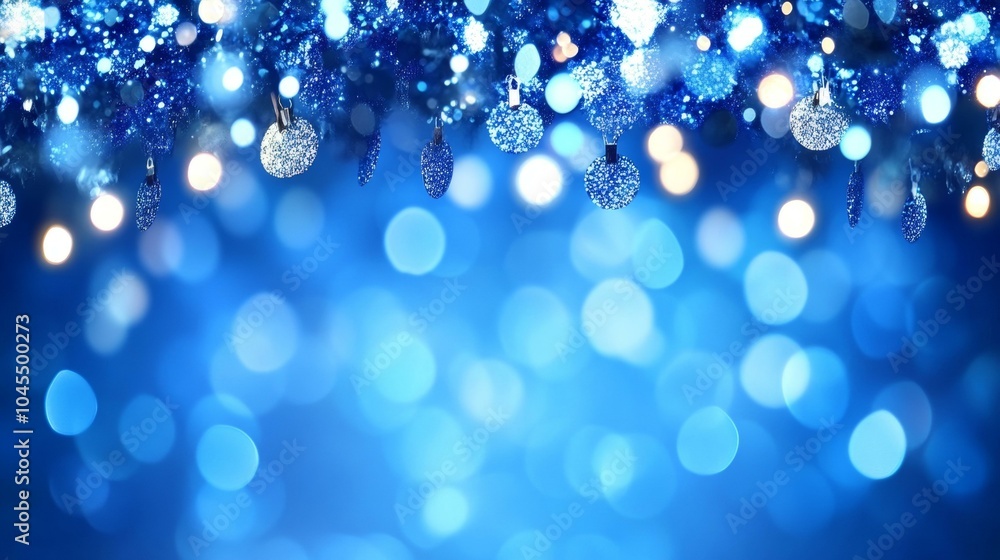 Festive blue Christmas lights backdrop Festive blue Christmas lights backdrop