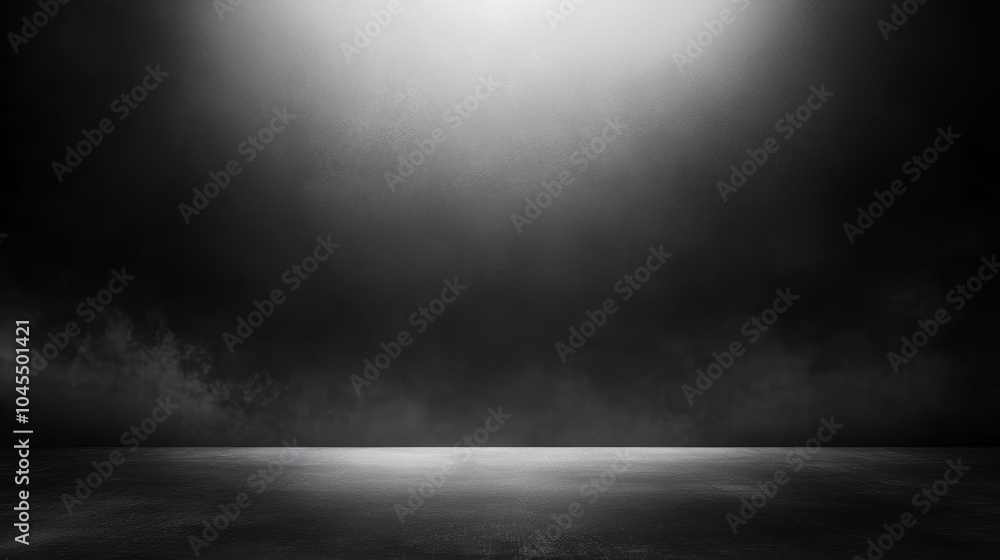 Fototapeta premium A monochromatic landscape featuring a gradient of black and white, with a subtle interplay of light and shadow creating an atmospheric effect.