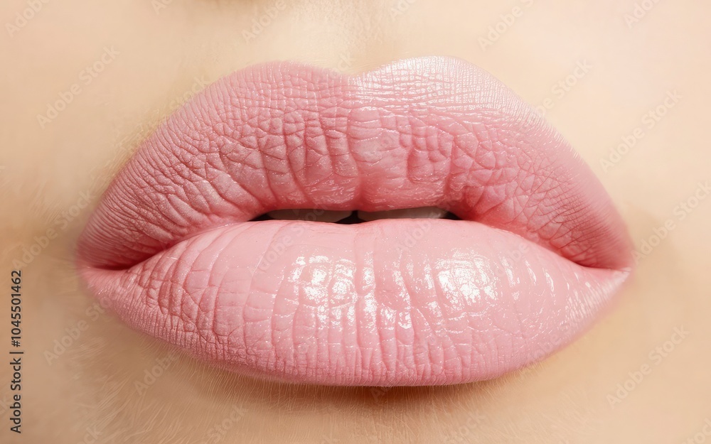 a woman with pink lips with a pink lip. a woman with pink lips with a pink lip.