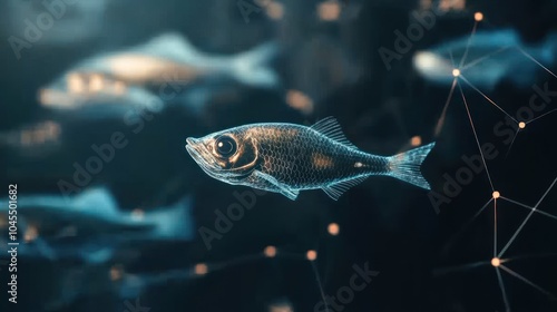 Precision fishing techniques using data and AI to target specific fish populations. photo