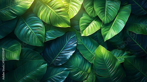 Wallpaper Mural Lush green foliage with sunlight illuminating the leaves. Torontodigital.ca