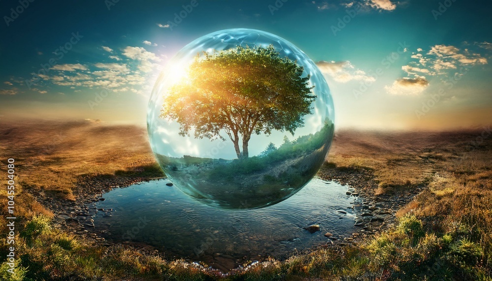 A water-filled ecosystem can be seen in the devastated fields A water-filled ecosystem can be seen in the devastated fields