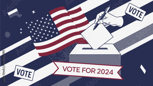 Artwork depicting the concept of presidential elections, democracy, and diversity	