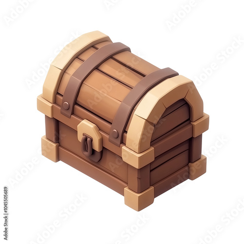 3d cartoon style Treasure Chest, PNG isolated on a transparent background