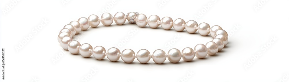 Elegant pearl bracelet, showcasing lustrous pearls arranged beautifully for a timeless and classic look.