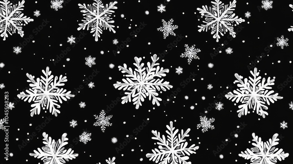 white snowflakes on black background white snowflakes on black background