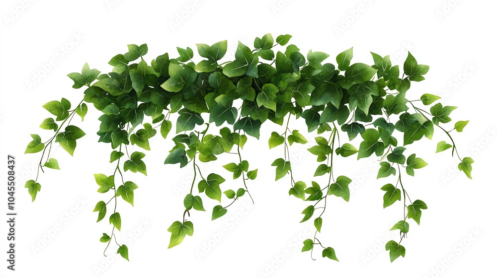 Vibrant green ivy leaves on a white isolated background. Vibrant green ivy leaves on a white isolated background.