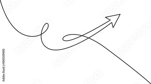 Arrows line art style vector illustration. Hand draw style