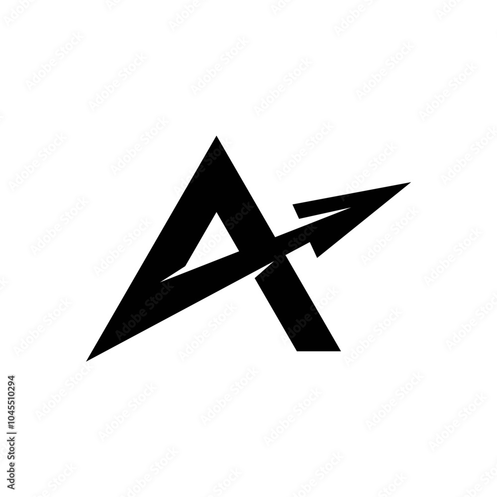 Initial Letter A Arrow Logo Design, Up Arrowhead Logo Icon. Initial Letter A Arrow Logo Design, Up Arrowhead Logo Icon.
