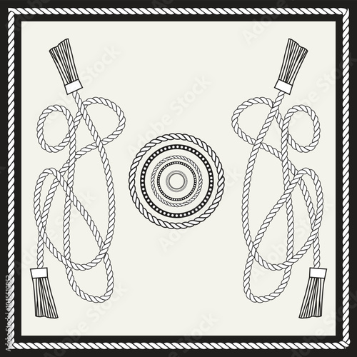 Cord tassel with border