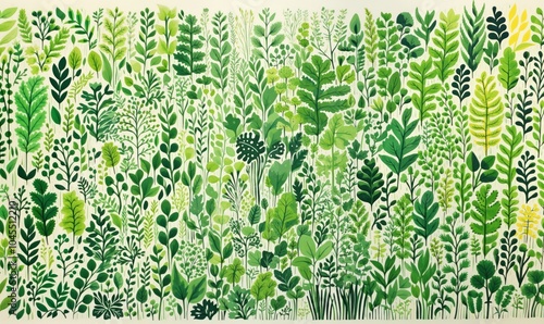 Herbs outdoors pattern drawing. photo