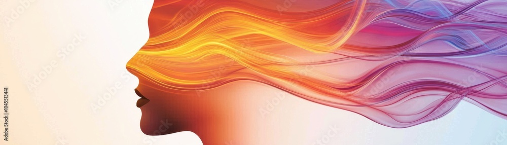 A colorful silhouette of a face with flowing hair that transitions into vibrant waves, symbolizing creativity and imagination. A colorful silhouette of a face with flowing hair that transitions into vibrant waves, symbolizing creativity and imagination.