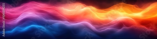 Colorful abstract waves in vibrant hues of blue, pink, and orange.