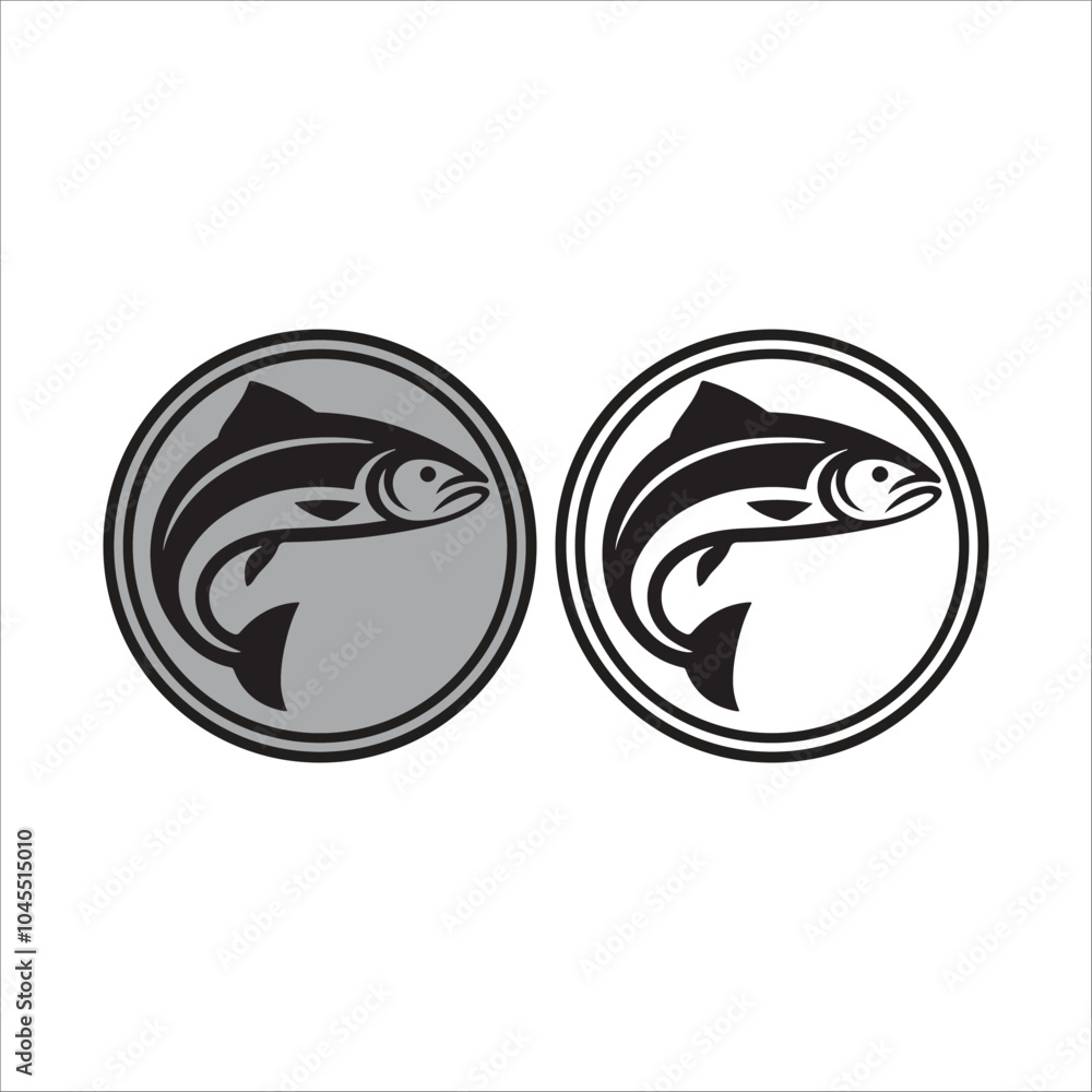 Fish icon black silhouette. Fisheries logo symbol Fish icon black silhouette. Fisheries logo symbol