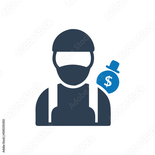 Robber icon on white background