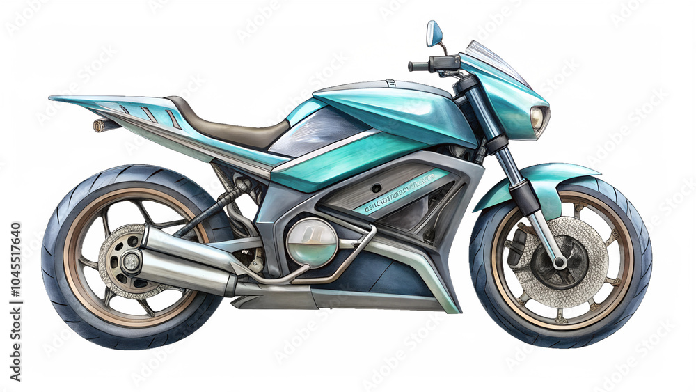 hand drawn design of modern a motorbike hand drawn design of modern a motorbike