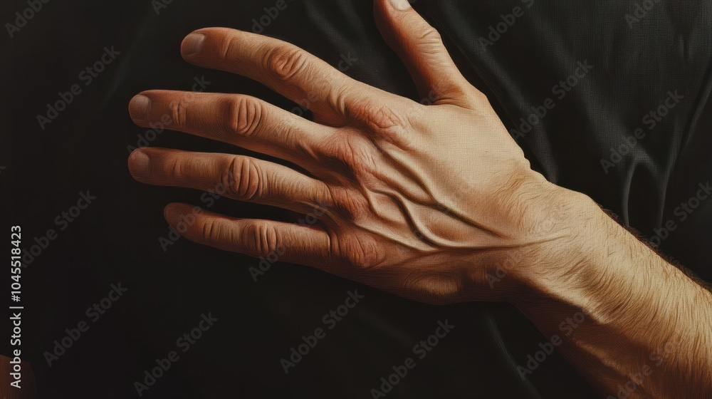 Fototapeta premium Close up hands touching back pain