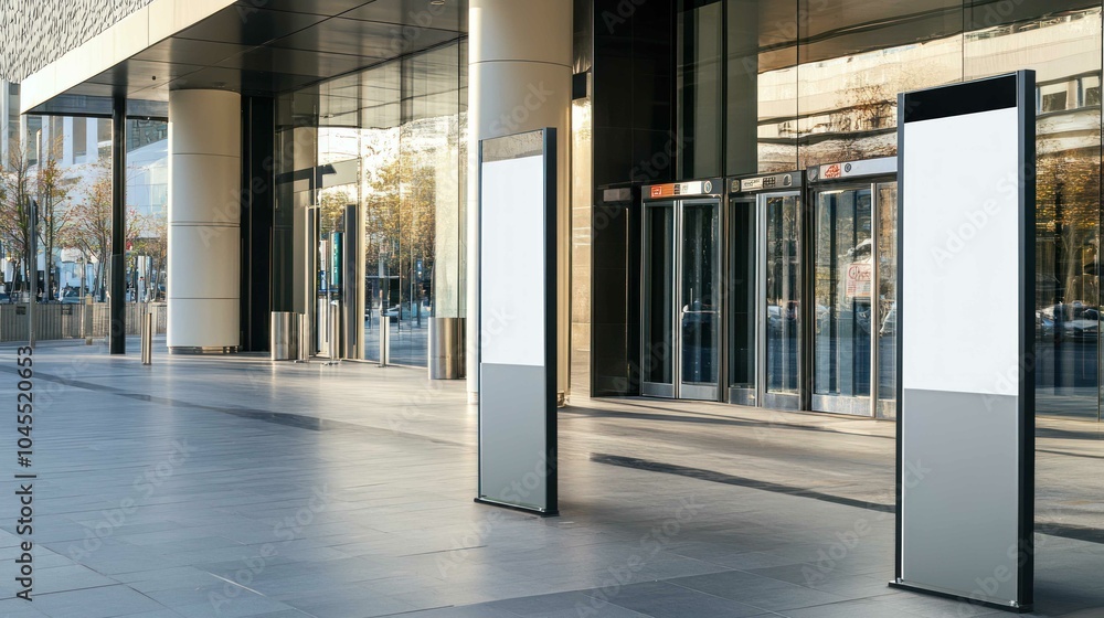 A blank tactile sign mockup set in a public space, highlighting accessibility and design A blank tactile sign mockup set in a public space, highlighting accessibility and design