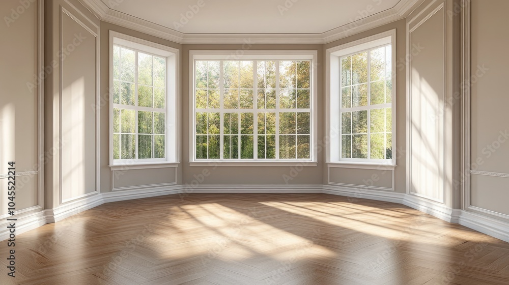 Obraz premium Bright and Airy Interior with Large Windows