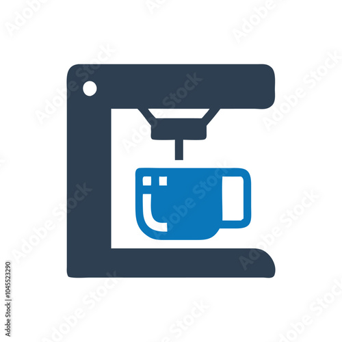 Coffee pot icon on white background