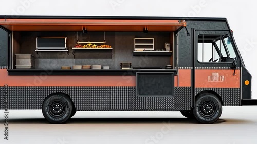 Food Truck Step Van Mockup Video photo