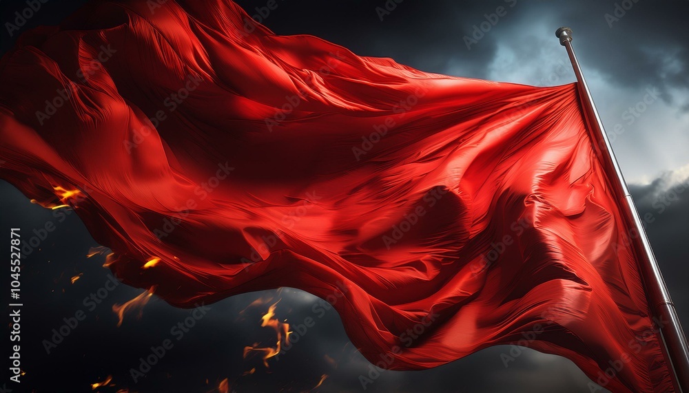 A red flag with a revolutionary aura A red flag with a revolutionary aura