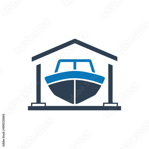 Bild auf Leinwand Boat Storage Icon on white background