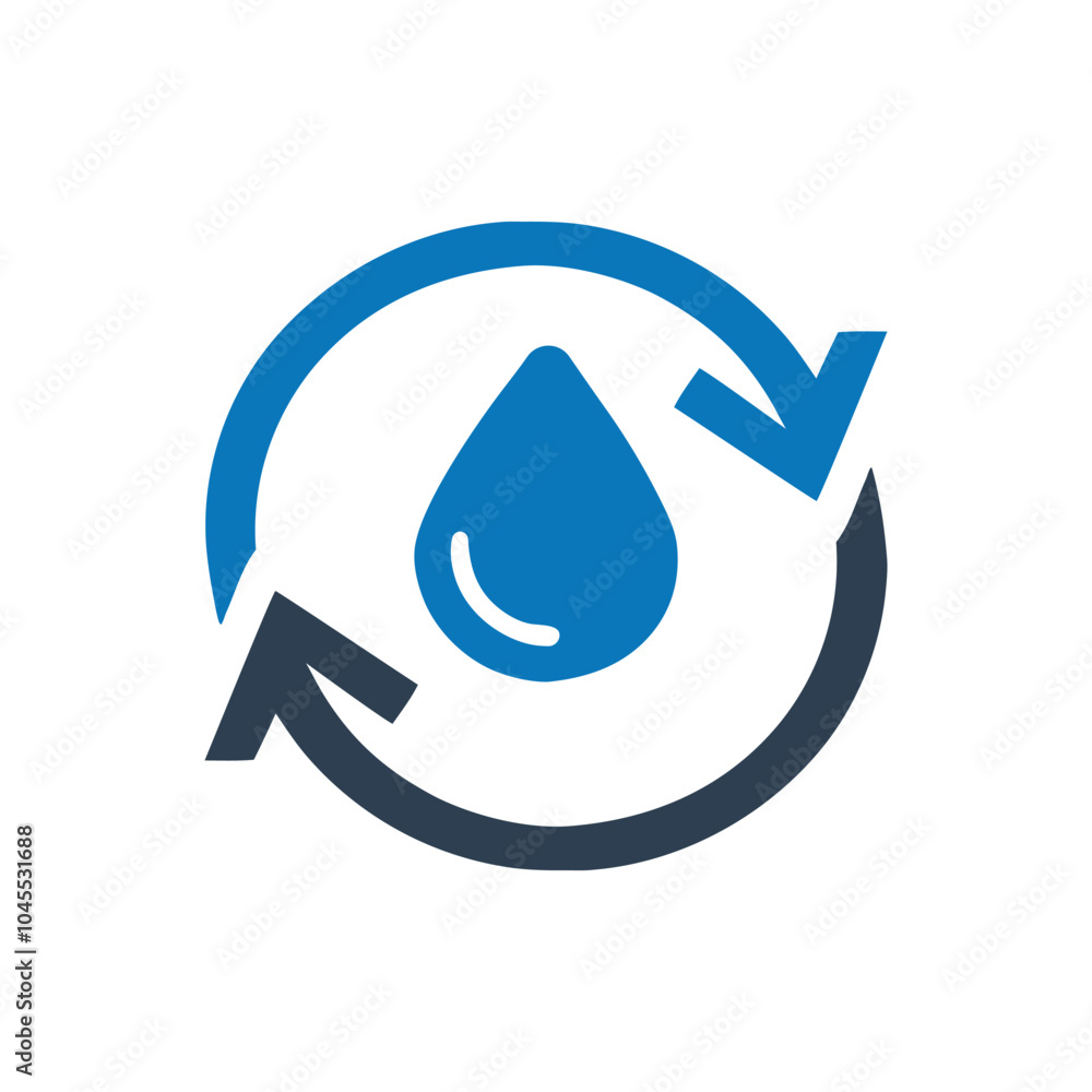 Conserve Water Icon on white background Conserve Water Icon on white background