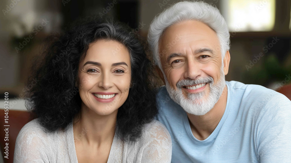 Joyful Mature Couple Smiling Together at Home Joyful Mature Couple Smiling Together at Home