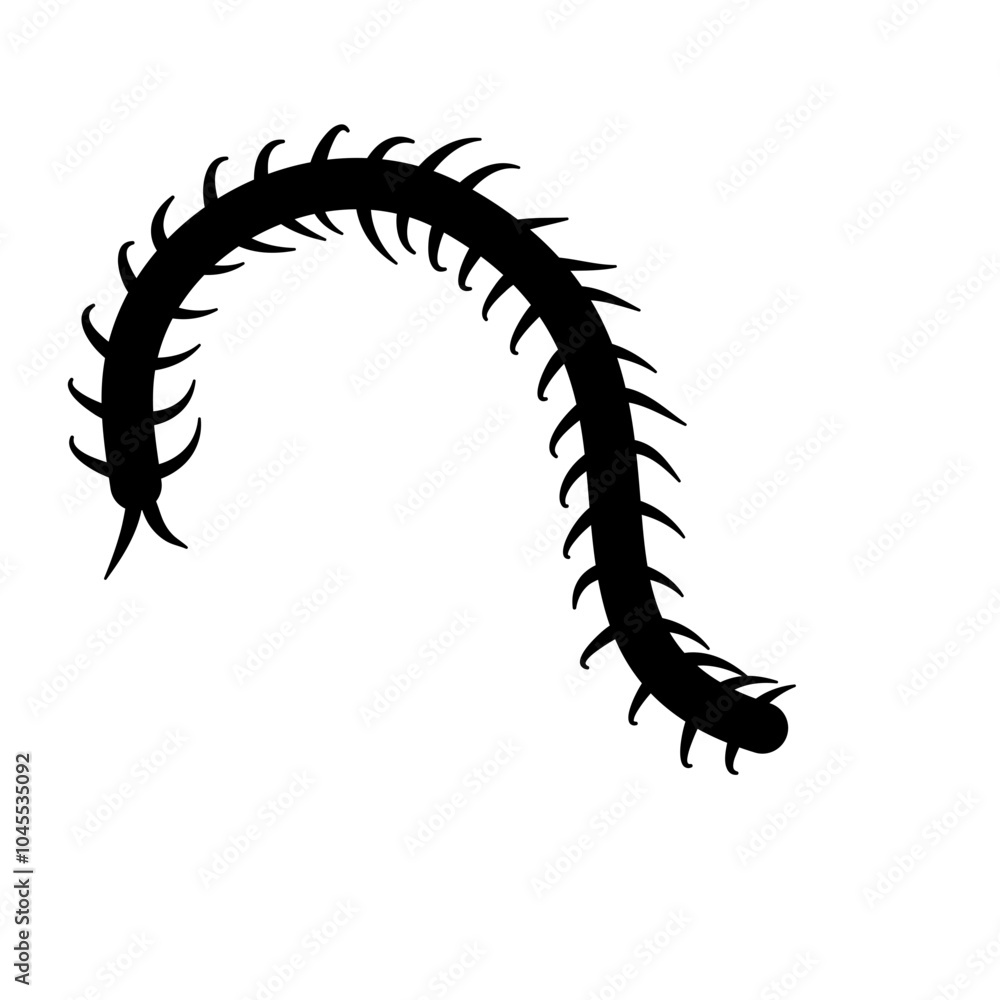 Obraz premium Centipede silhouettes vector