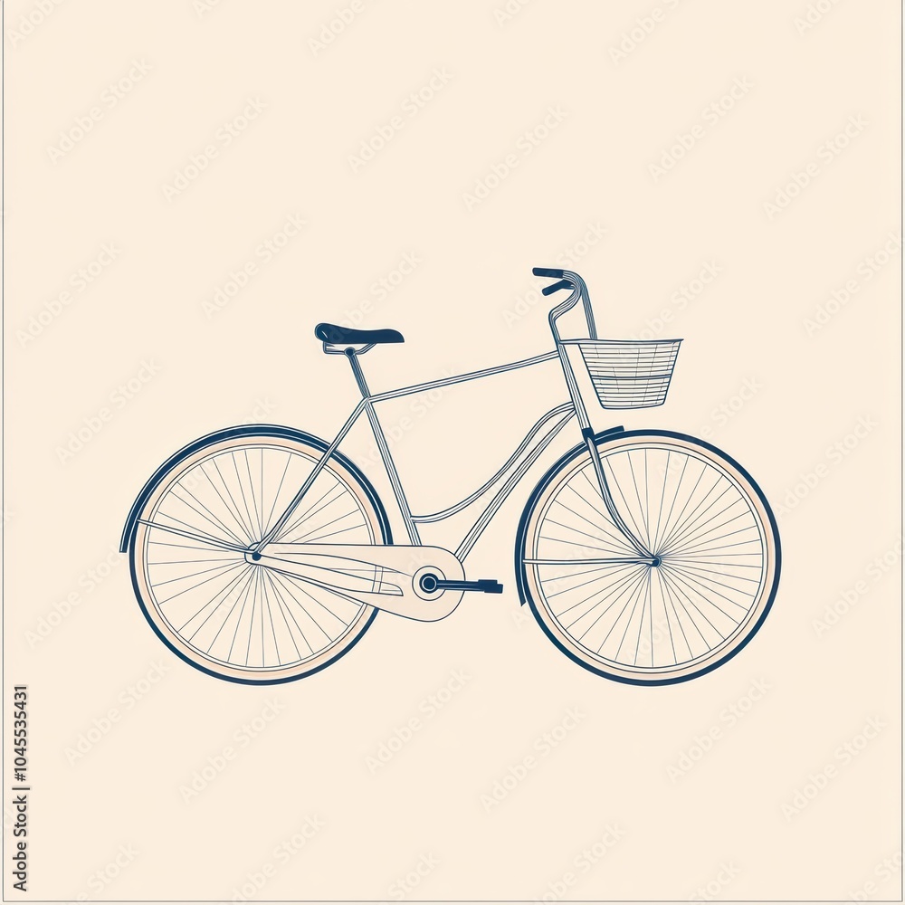 This minimalistic bicycle features a basket, showcasing a sleek design ideal for eco-friendly journeys in a serene setting. Generative AI This minimalistic bicycle features a basket, showcasing a sleek design ideal for eco-friendly journeys in a serene setting. Generative AI