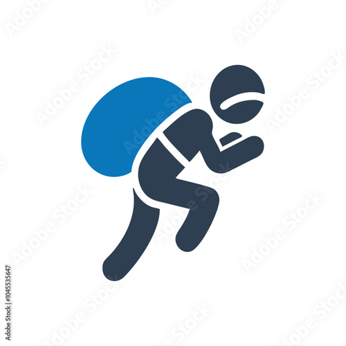Person carrying a sack on his back icon