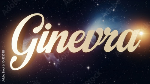 Stylized Text: Ginevra in a Cosmic Background, Perfect for Branding and Creative Projects