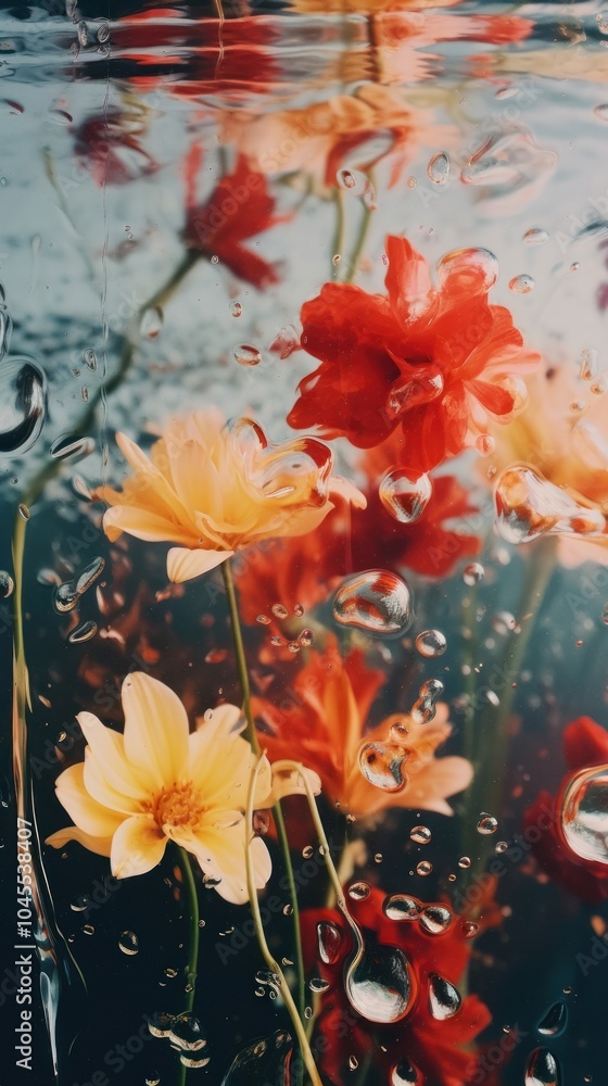 Flower petal underwater nature. Flower petal underwater nature.