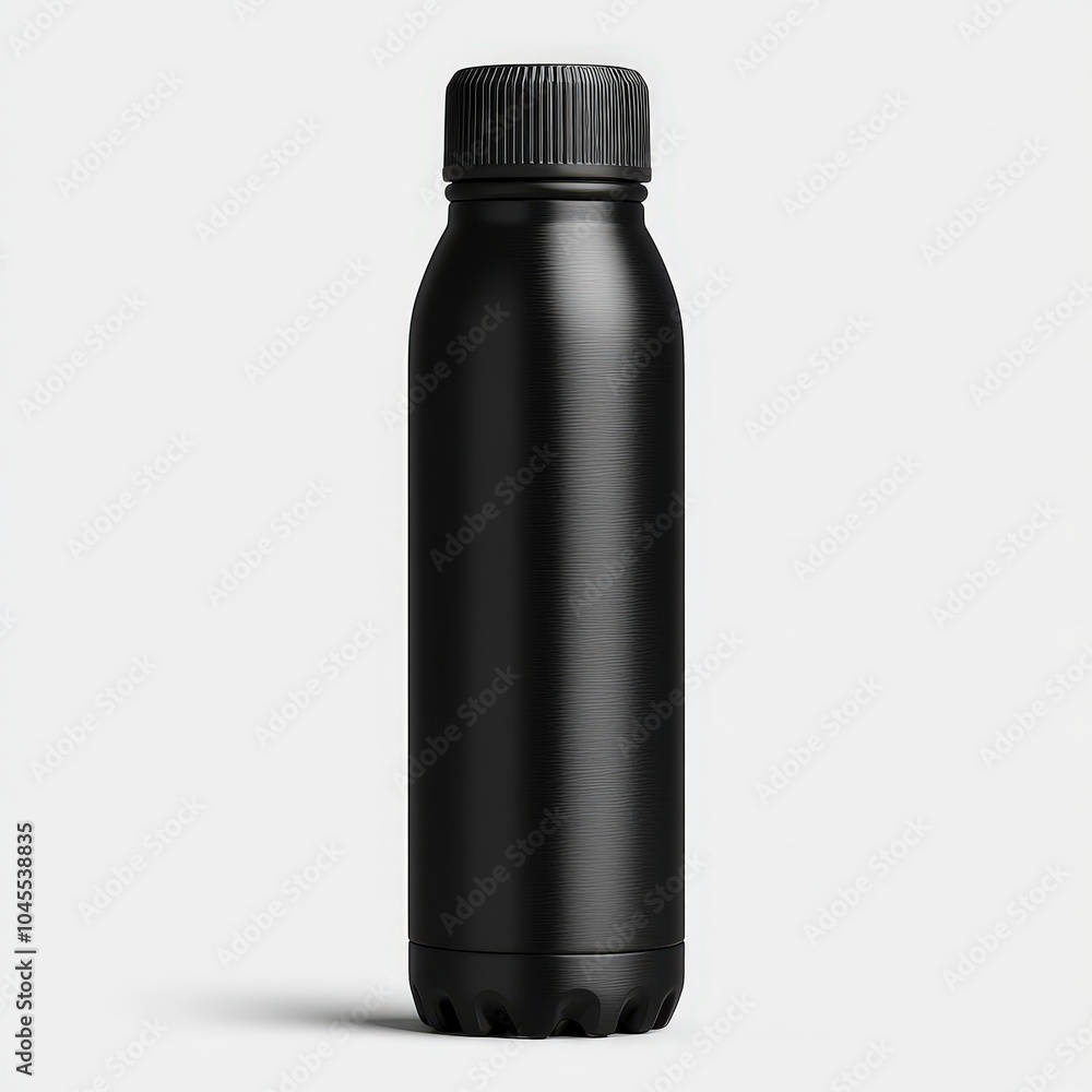 black metal thermos with a sleek and simple design on a white background black metal thermos with a sleek and simple design on a white background