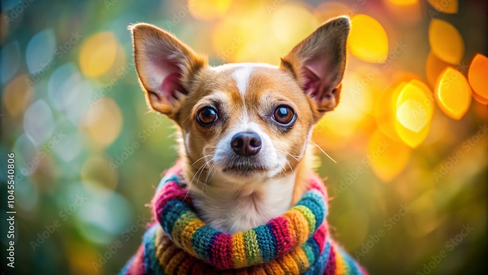 Adorable Small Dog in a Cozy Sweater - Perfect Portrait Photography for Pet Lovers Adorable Small Dog in a Cozy Sweater - Perfect Portrait Photography for Pet Lovers