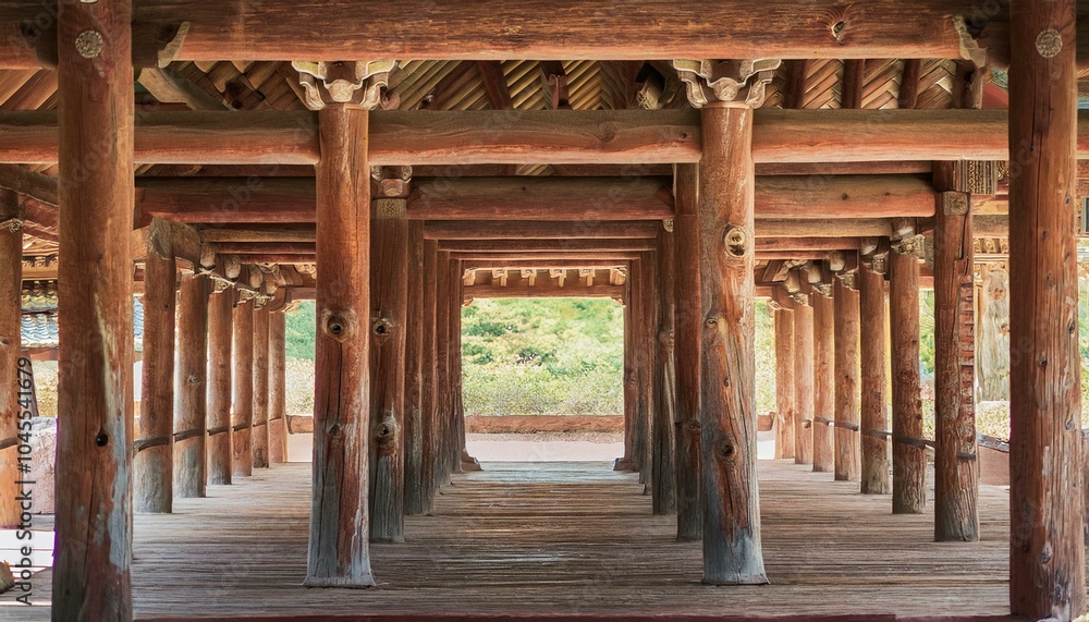 Pillars and rafters of traditional Korean wooden architecture Pillars and rafters of traditional Korean wooden architecture