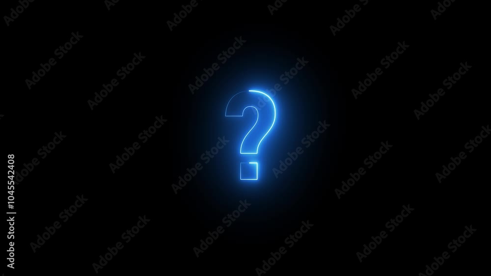 Energy Neon Blue Alphabet Letter Sign Symbol Question Mark ? Animation Energy Neon Blue Alphabet Letter Sign Symbol Question Mark ? Animation