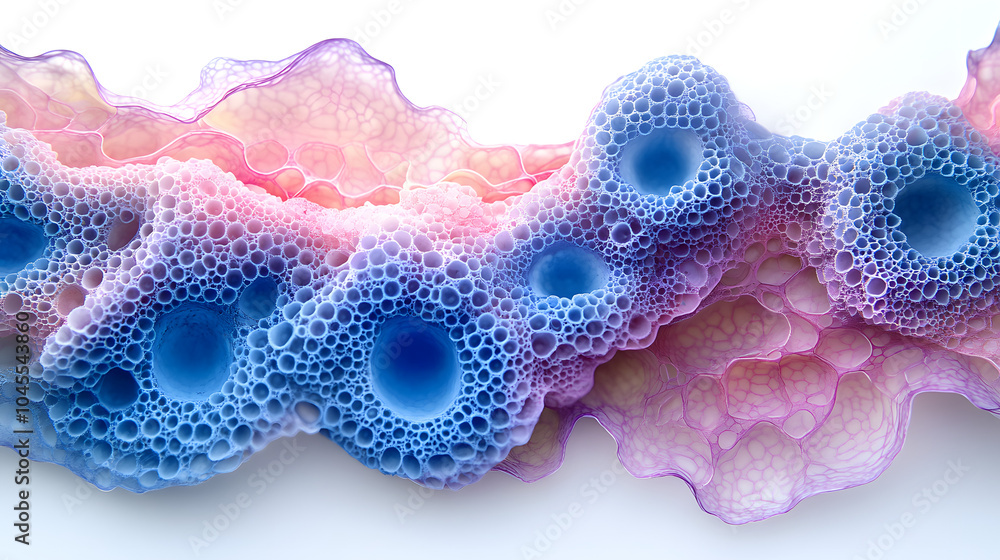 Simple Microscopic Intricate and Detailed Medical Illustration of Simple Squamous ...