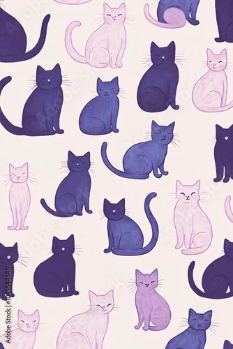 Obraz Colorful Cat Pattern for Creative Projects