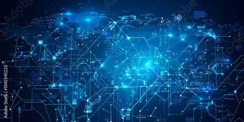 Imagen abstracta de circuitos color azul