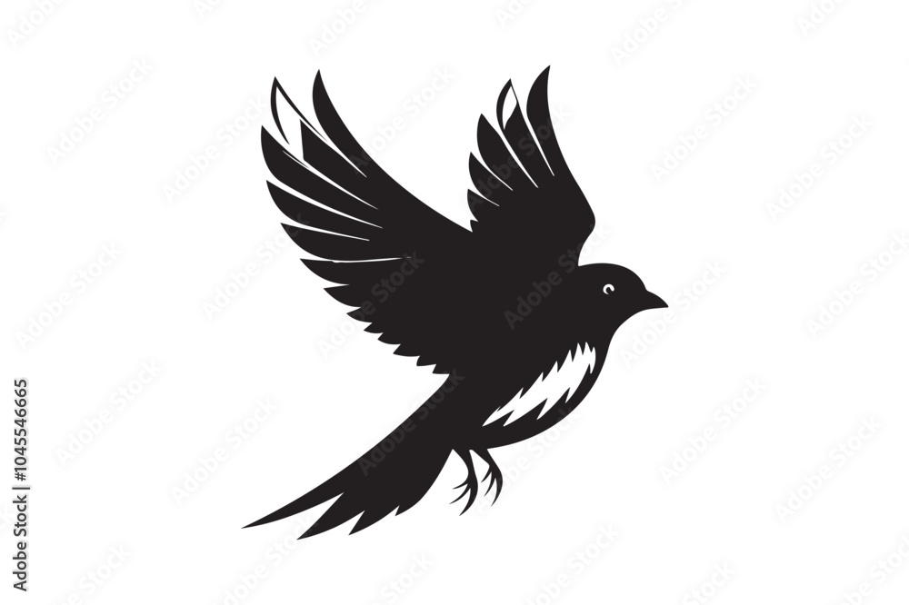 Fototapeta premium Eastern Bluebird Silhouette Vector Illustration Perfect for Print & Digital Projects