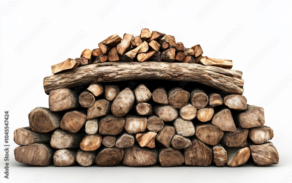 Neatly Stacked Wood for Winter Preparation