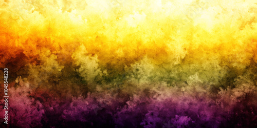 Shades of yellow, green and purple blend seamlessly, creating a vibrant gradient. The colors merge into a cloud-like pattern. For banner or background with copy space.AI gene