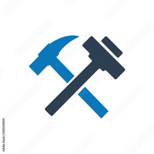 Sledgehammer Pickaxe Tools Vector Icon on white background