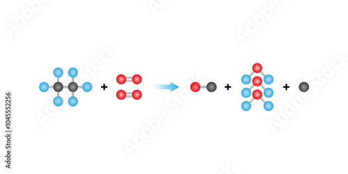 Incomplete Combustion Scientific Design. Vector Illustration.
